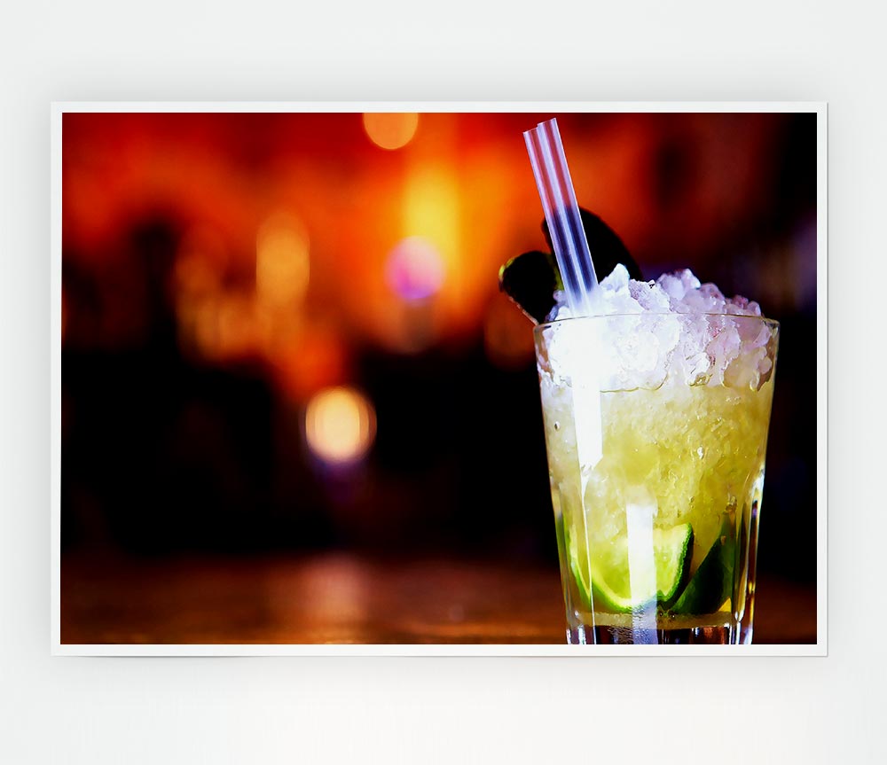 Lime Cocktail Print Poster Wall Art