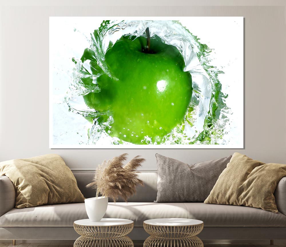 Apple Water Splash Print Poster Wall Art