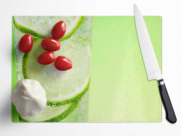 Fresh Lemonade With Lime Glass Chopping Board