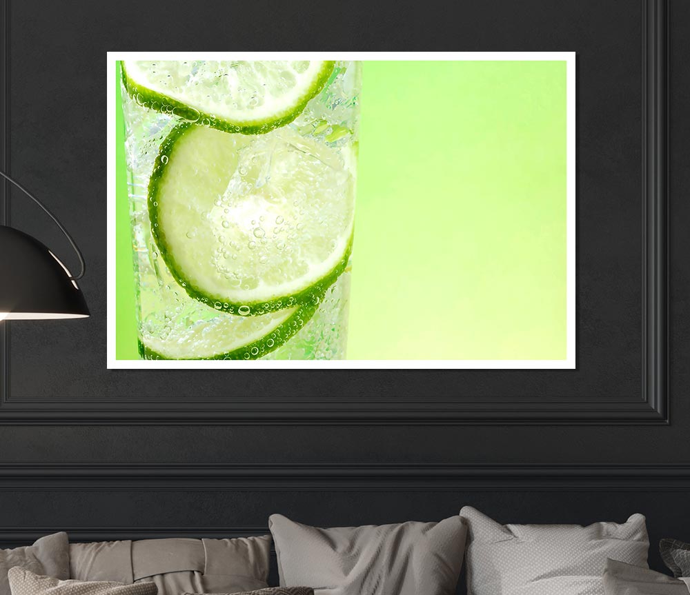Fresh Lemonade With Lime Print Poster Wall Art