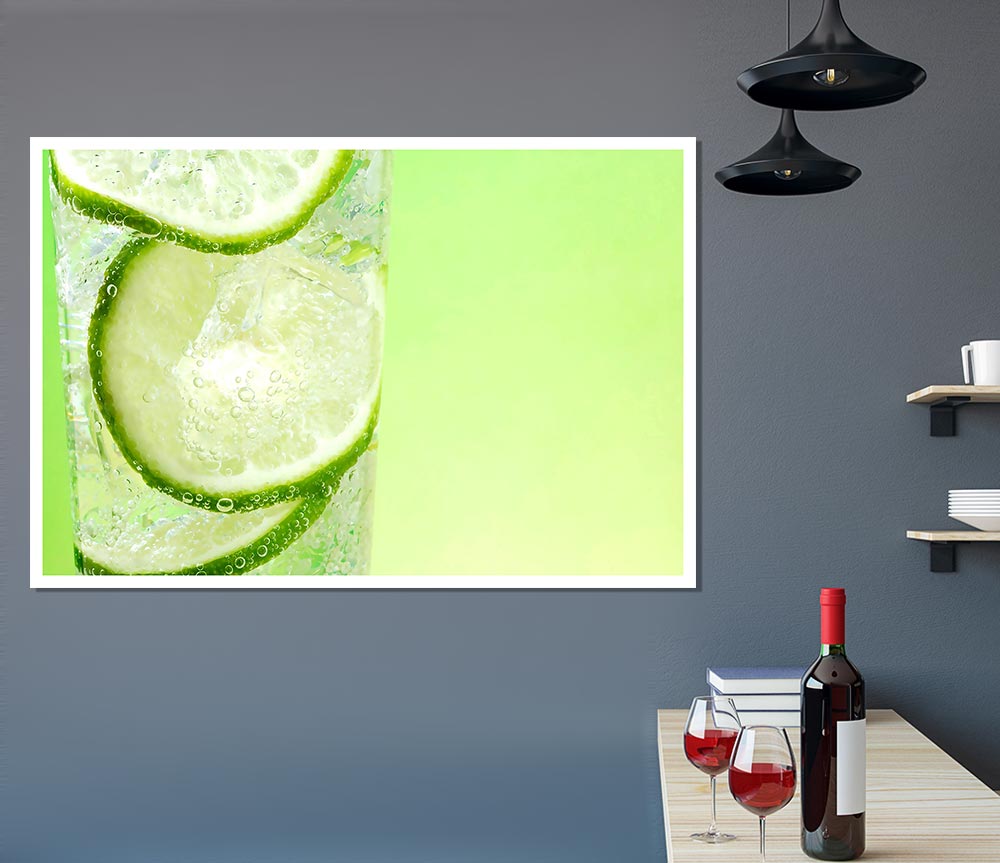Fresh Lemonade With Lime Print Poster Wall Art