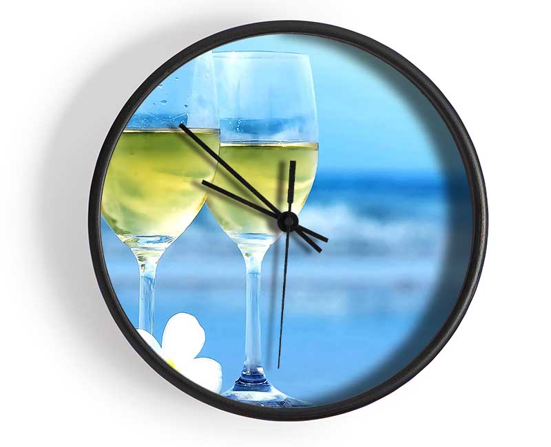 White Wine Glasses Clock - Wallart-Direct UK