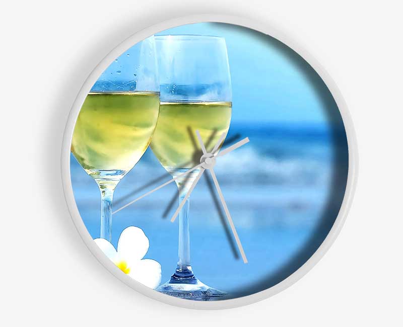 White Wine Glasses Clock - Wallart-Direct UK