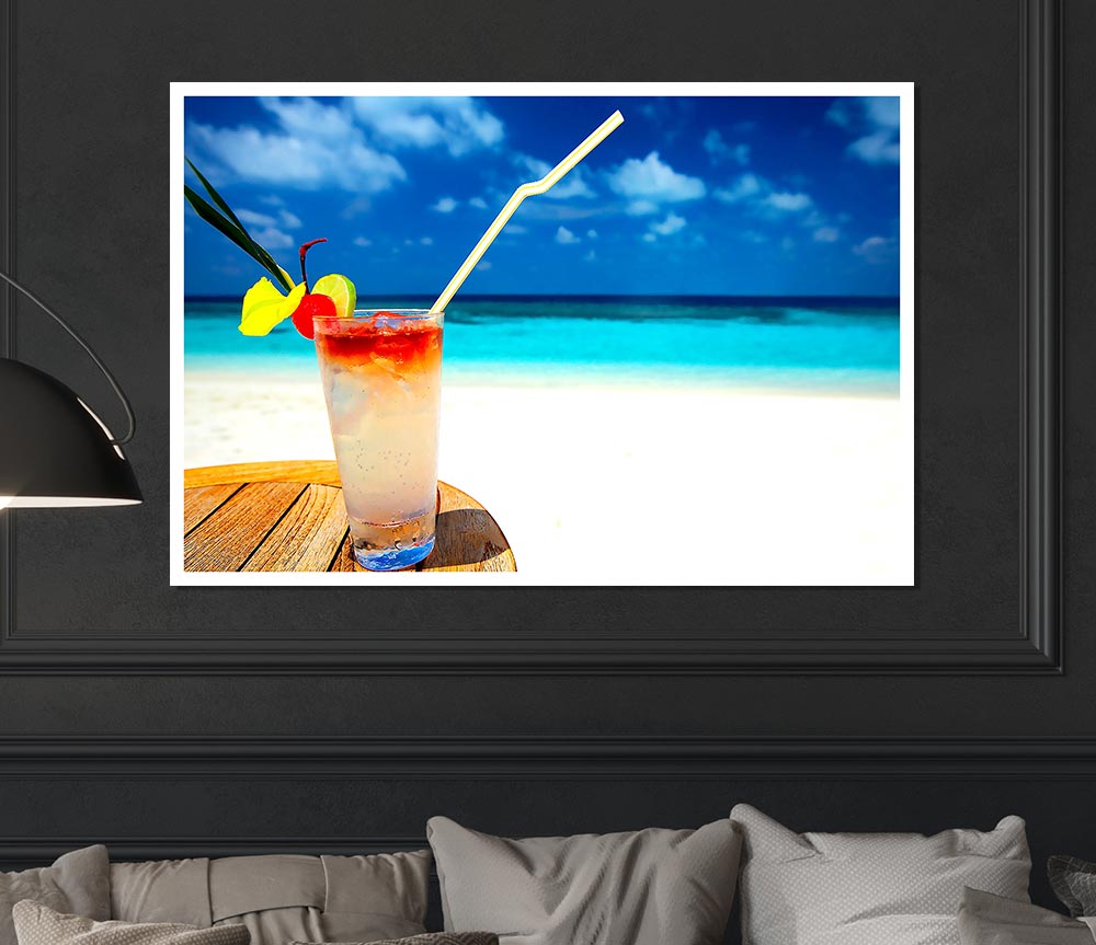 Tropical Cocktail Print Poster Wall Art