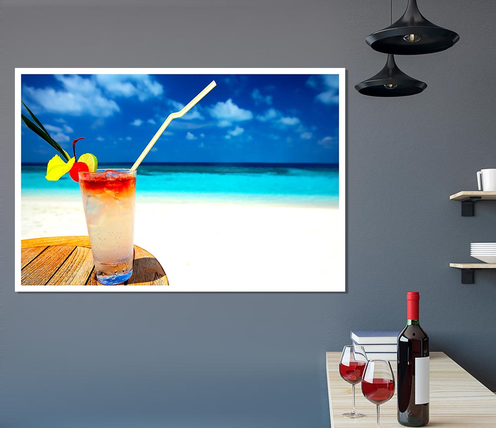 Tropical Cocktail Print Poster Wall Art