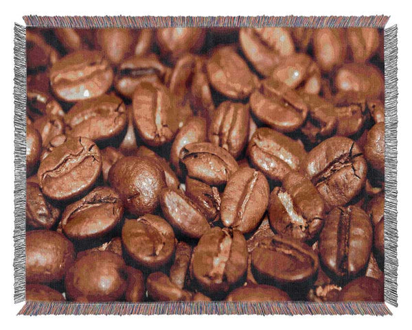 Roasted Coffee Beans Woven Blanket