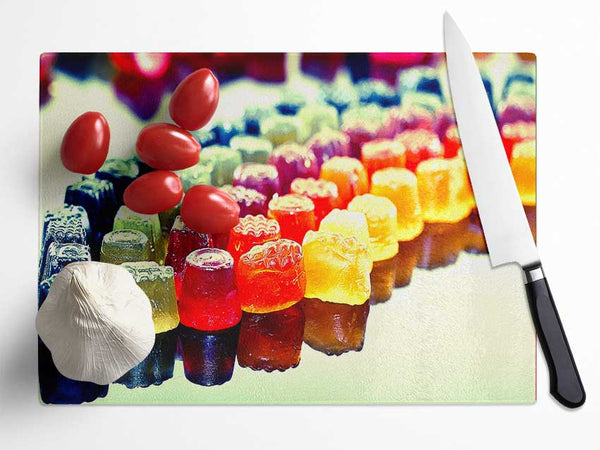 Colourful Jellies Glass Chopping Board