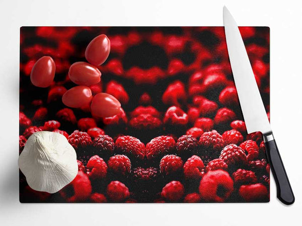 Raspberry Galour Glass Chopping Board