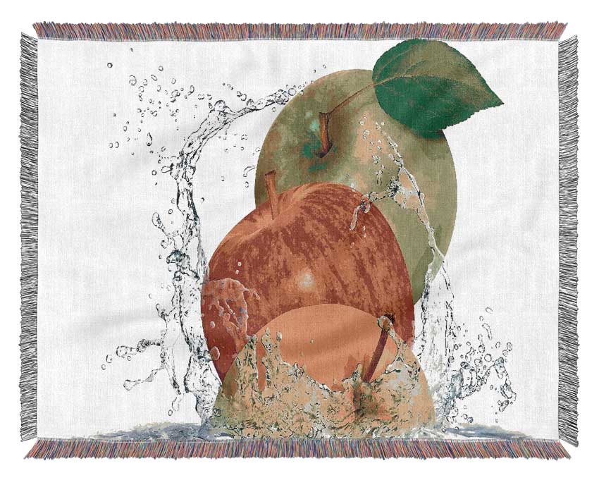 Apples Splashing Water Woven Blanket