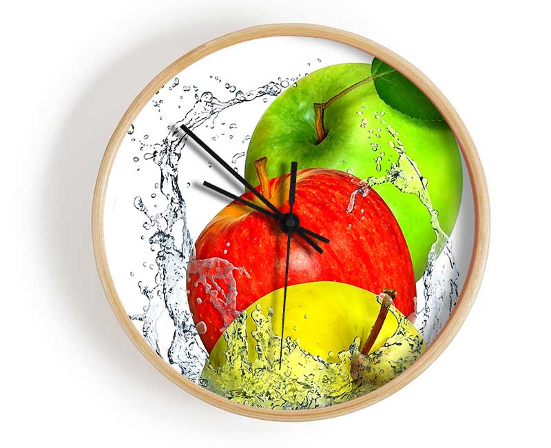 Apples Splashing Water Clock - Wallart-Direct UK