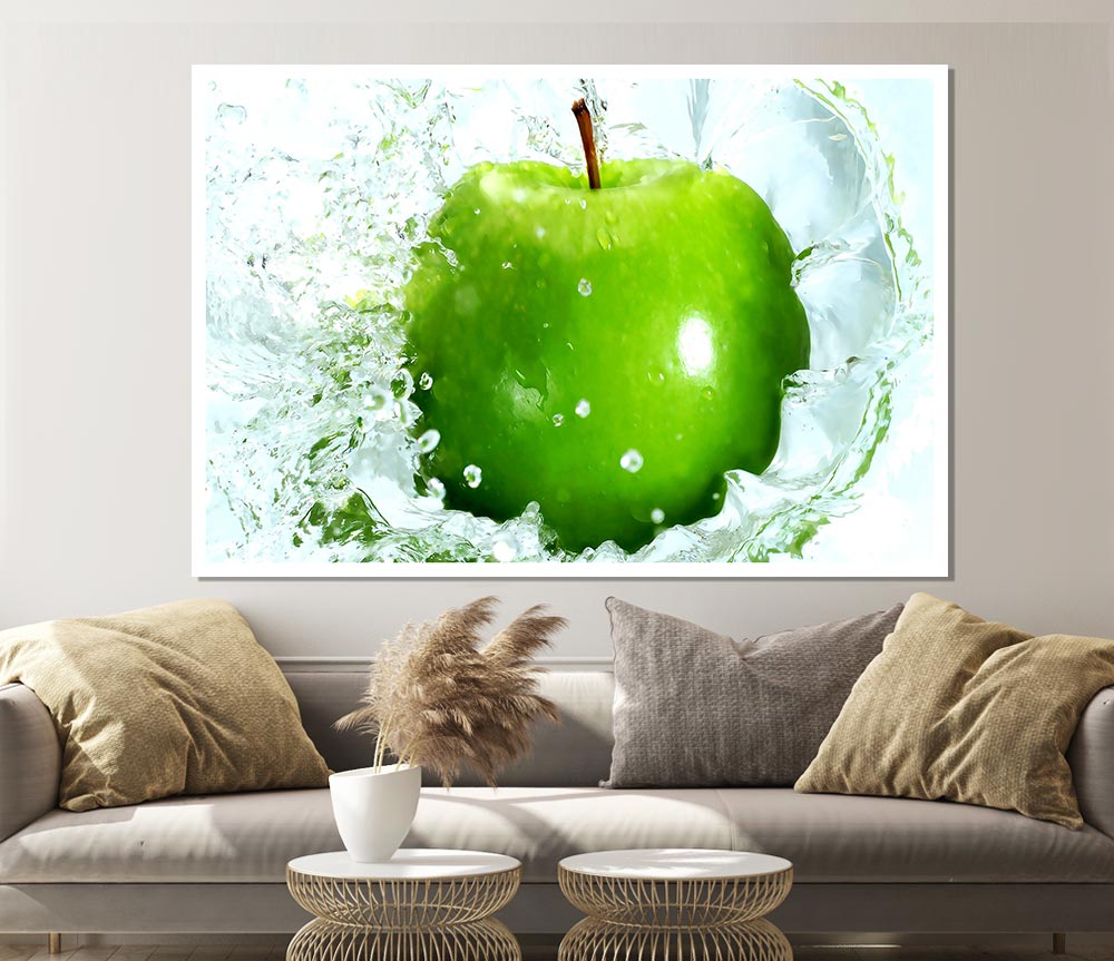 Fresh Green Apple Print Poster Wall Art