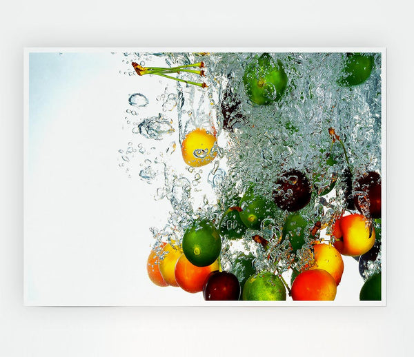 Fresh Fruits Print Poster Wall Art