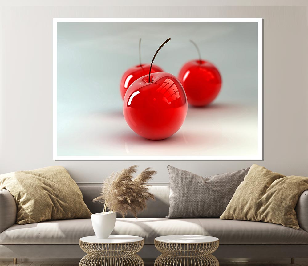 Glass Cherries Print Poster Wall Art