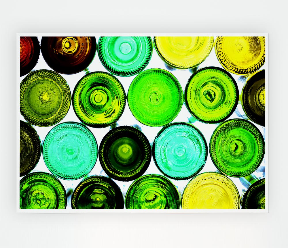 Wine Bottles Print Poster Wall Art
