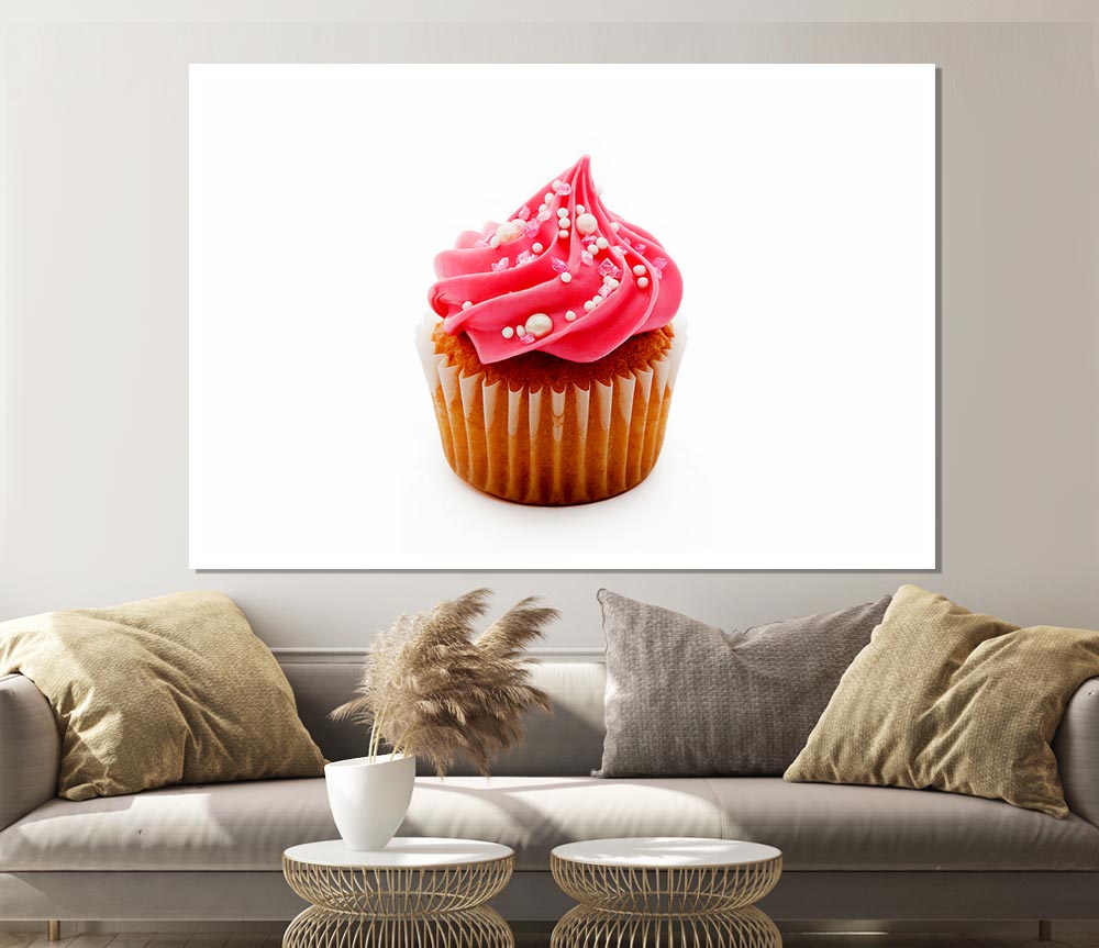 Beautiful Pink Cupcake Print Poster Wall Art
