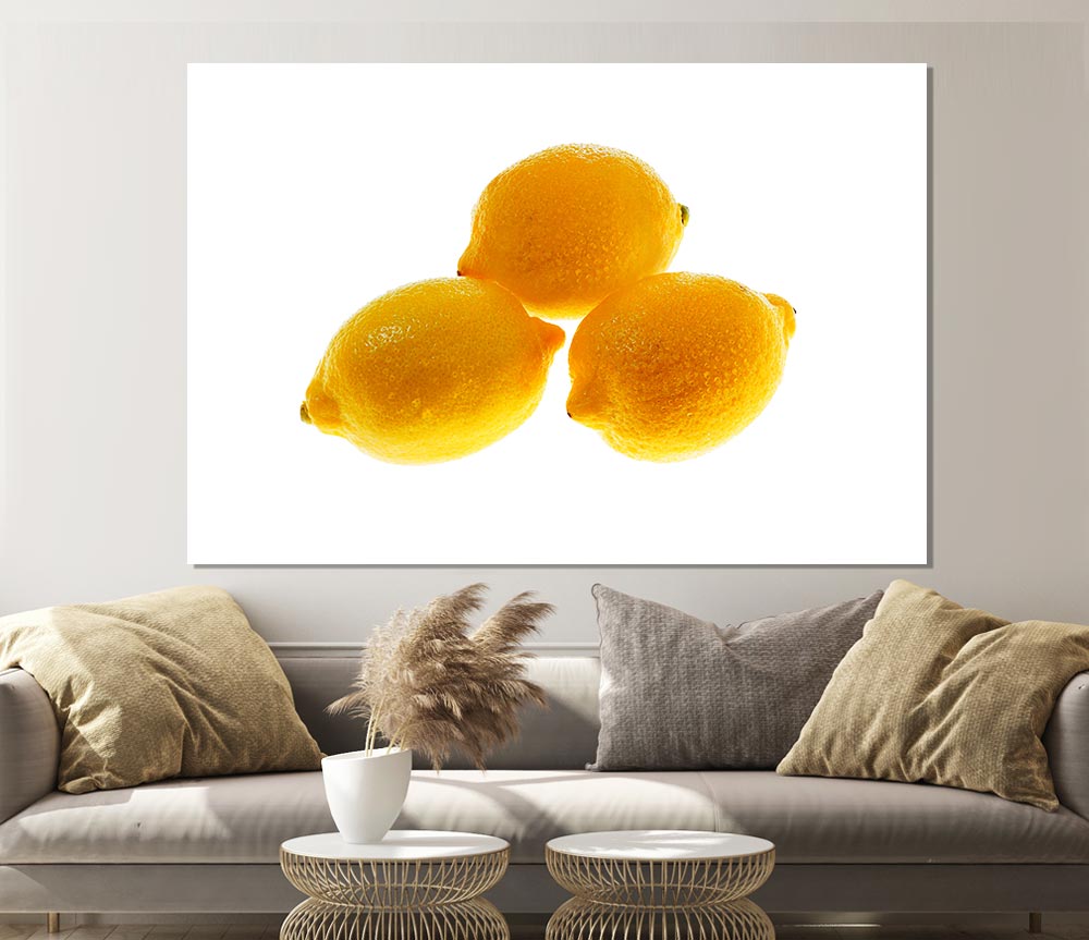 Trio Of Lemons Print Poster Wall Art