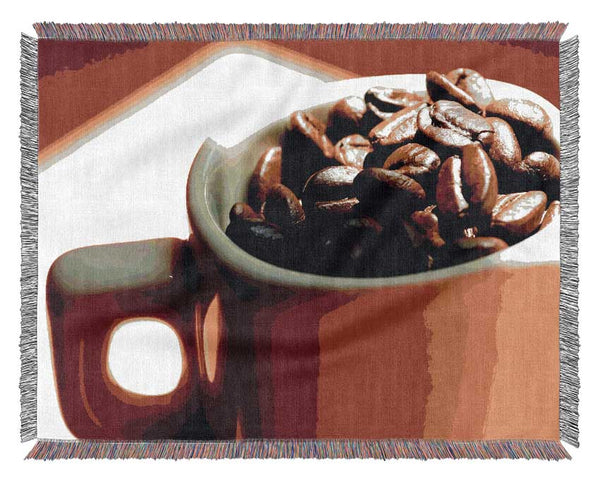 Red Coffee Bean Mug Woven Blanket