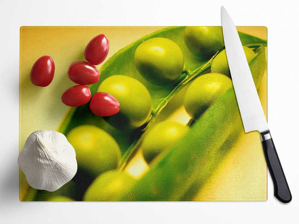 Pea Pod Glass Chopping Board