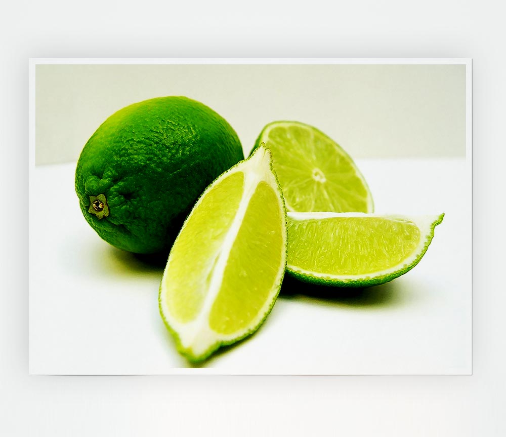 Lime Wedges Print Poster Wall Art