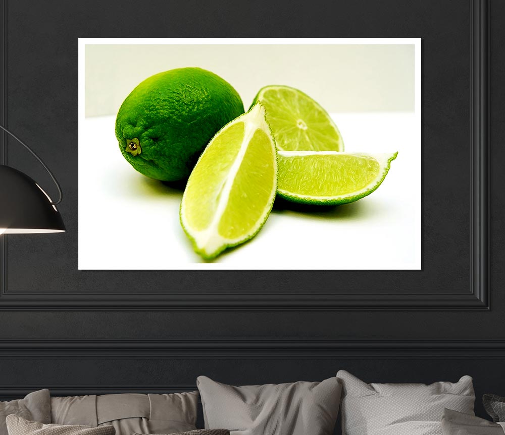 Lime Wedges Print Poster Wall Art