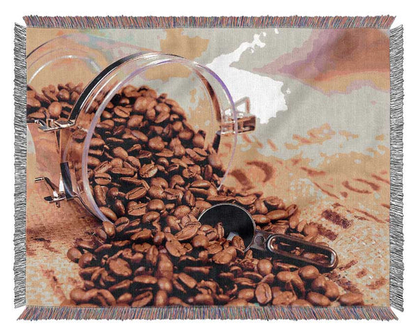 Coffee Bean Spill Woven Blanket