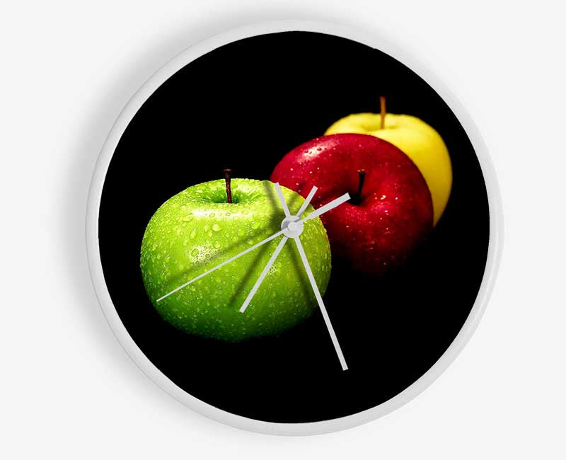 Trio Of Apples Clock - Wallart-Direct UK