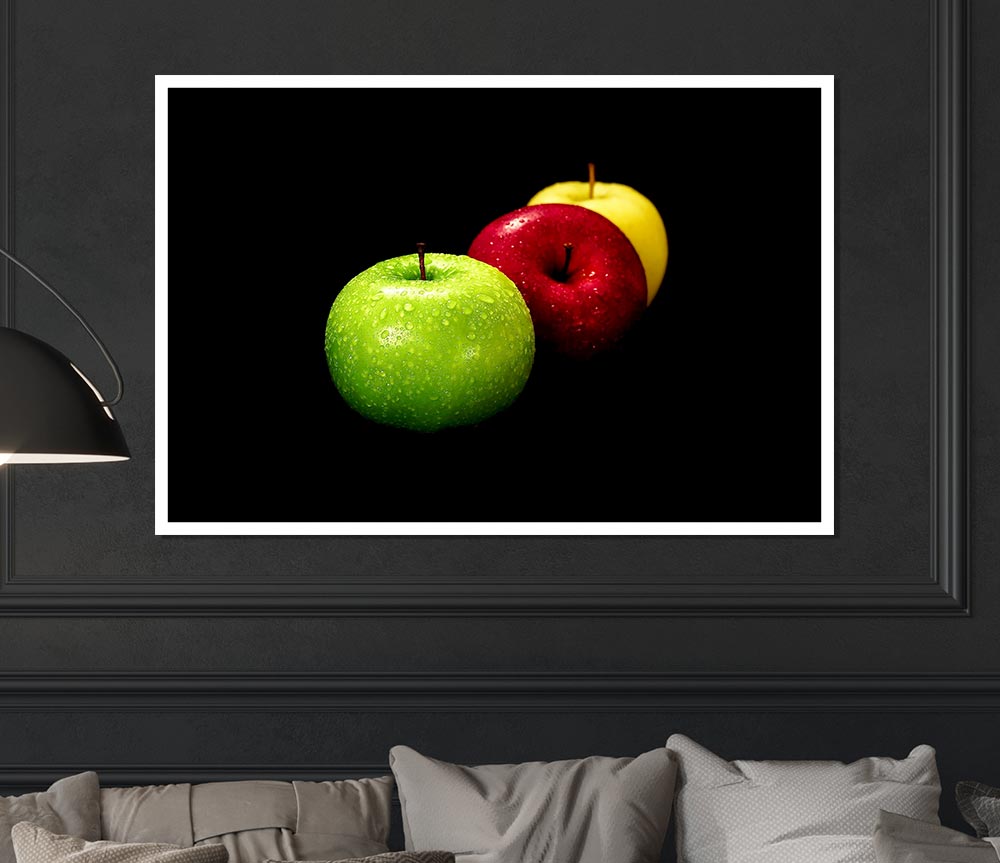 Trio Of Apples Print Poster Wall Art