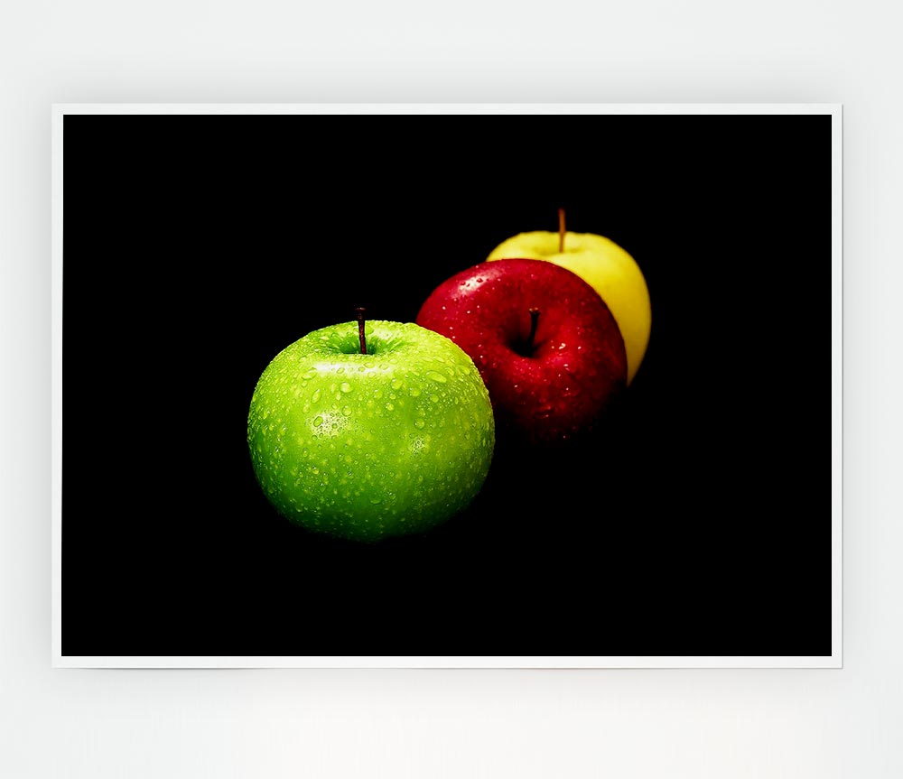 Trio Of Apples Print Poster Wall Art