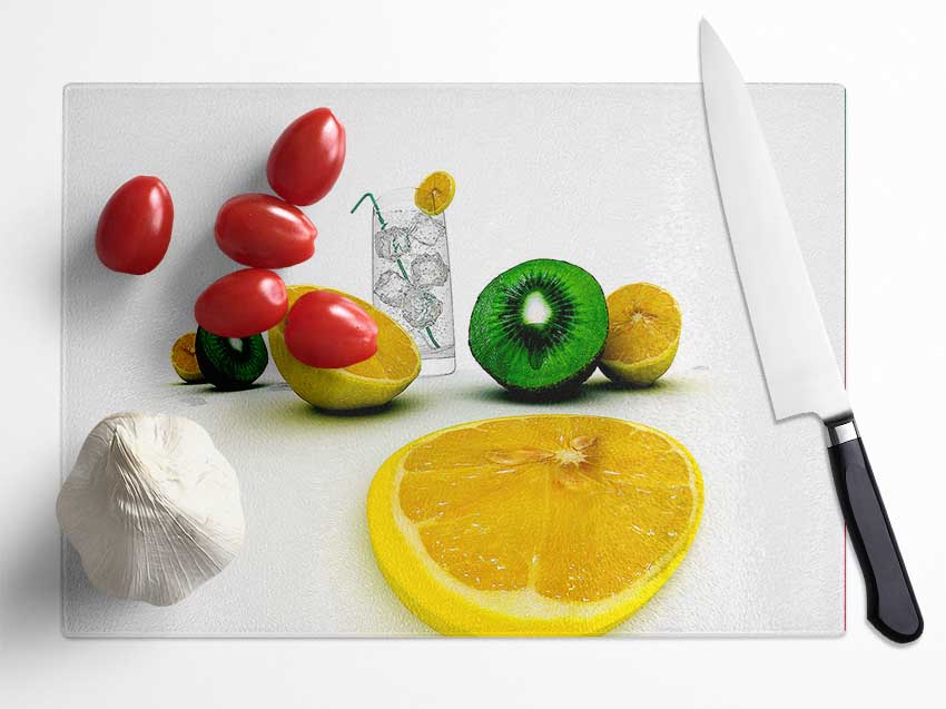 G n T Kiwi And Lemon Glass Chopping Board