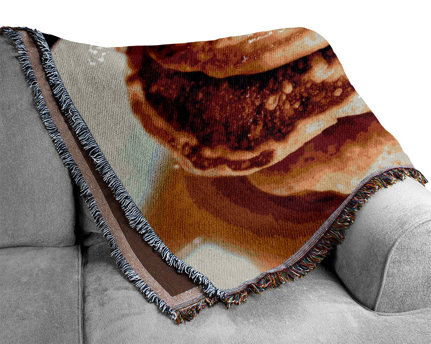 Syrup Pancakes Woven Blanket