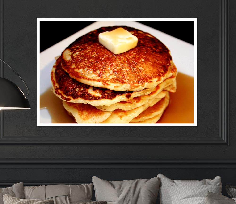 Syrup Pancakes Print Poster Wall Art