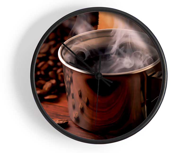 Steaming Hot Coffee Clock - Wallart-Direct UK