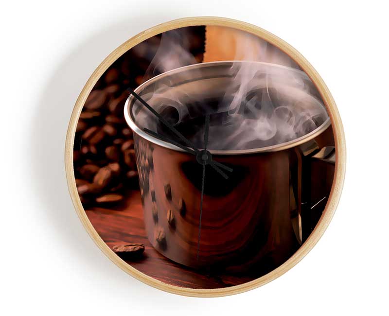 Steaming Hot Coffee Clock - Wallart-Direct UK