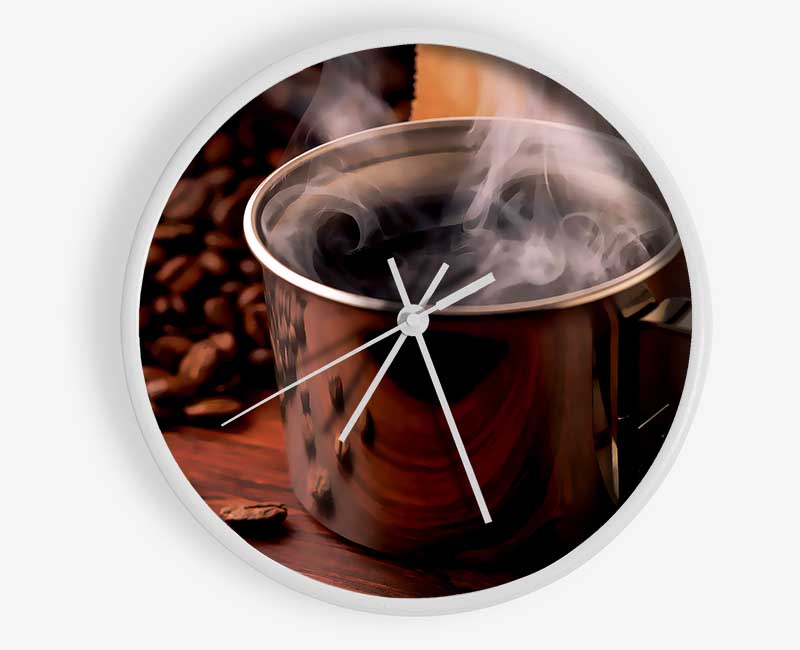 Steaming Hot Coffee Clock - Wallart-Direct UK