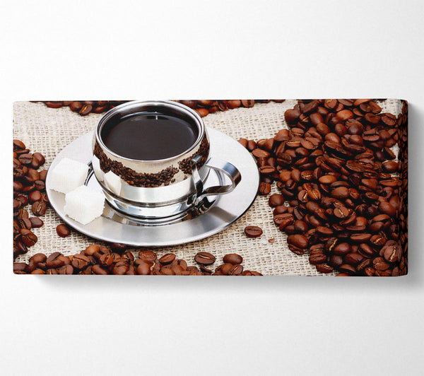 Silberne Kaffeebohnen