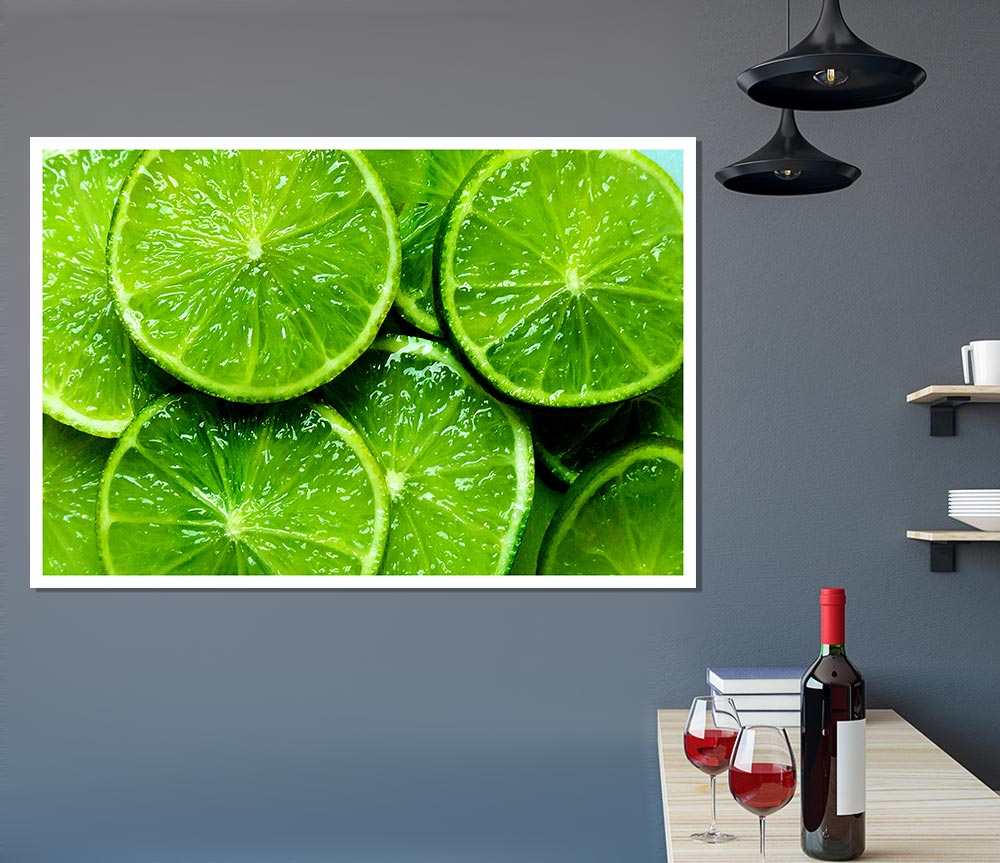 Lime Slices Print Poster Wall Art