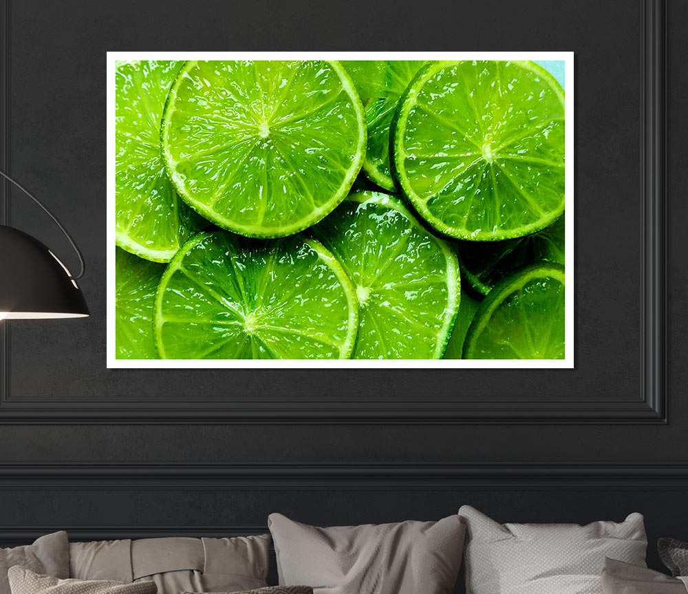 Lime Slices Print Poster Wall Art