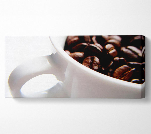 Weiße Kaffeebohnentasse