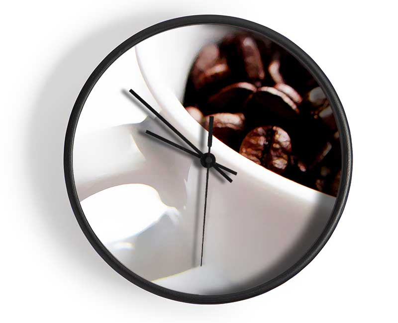 White Coffee Bean Mug Clock - Wallart-Direct UK