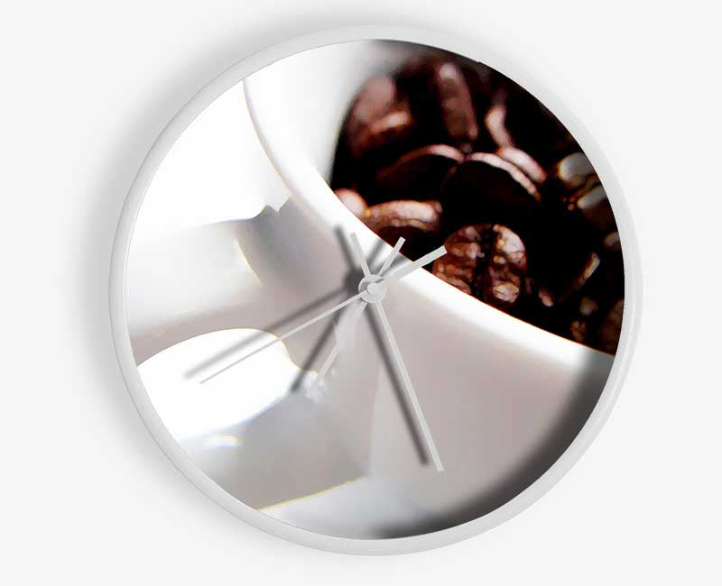 White Coffee Bean Mug Clock - Wallart-Direct UK