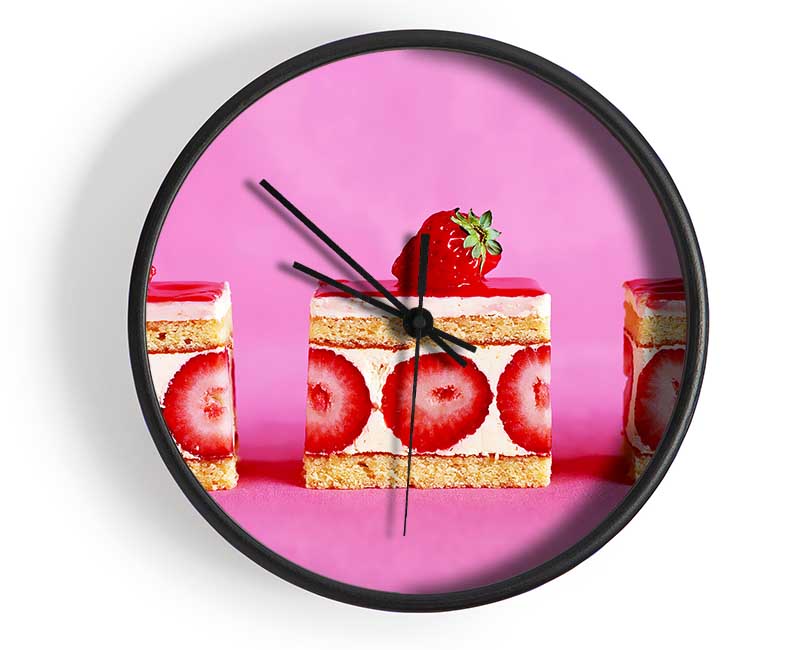 Strawberry Cake Delight Clock - Wallart-Direct UK