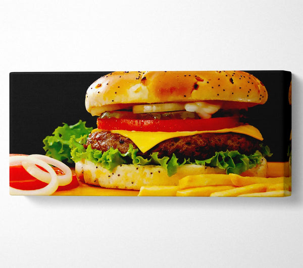 Burger und Pommes