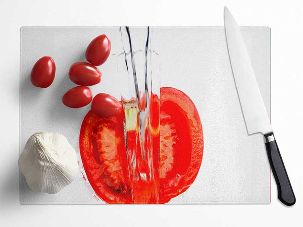Tomato Waterfall Glass Chopping Board