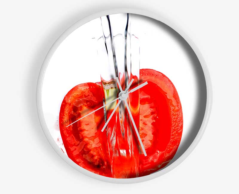 Tomato Waterfall Clock - Wallart-Direct UK