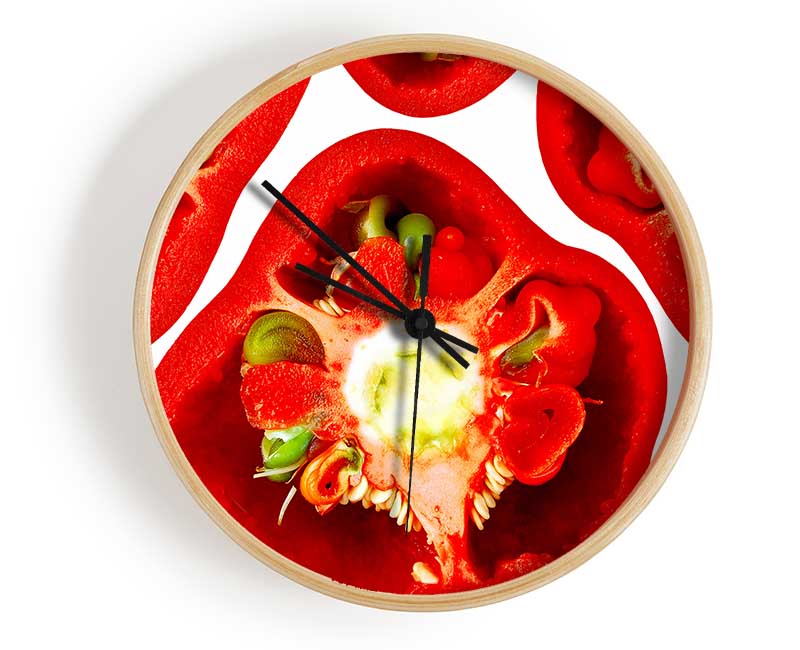 The Centre Of The Red Pepper Clock - Wallart-Direct UK