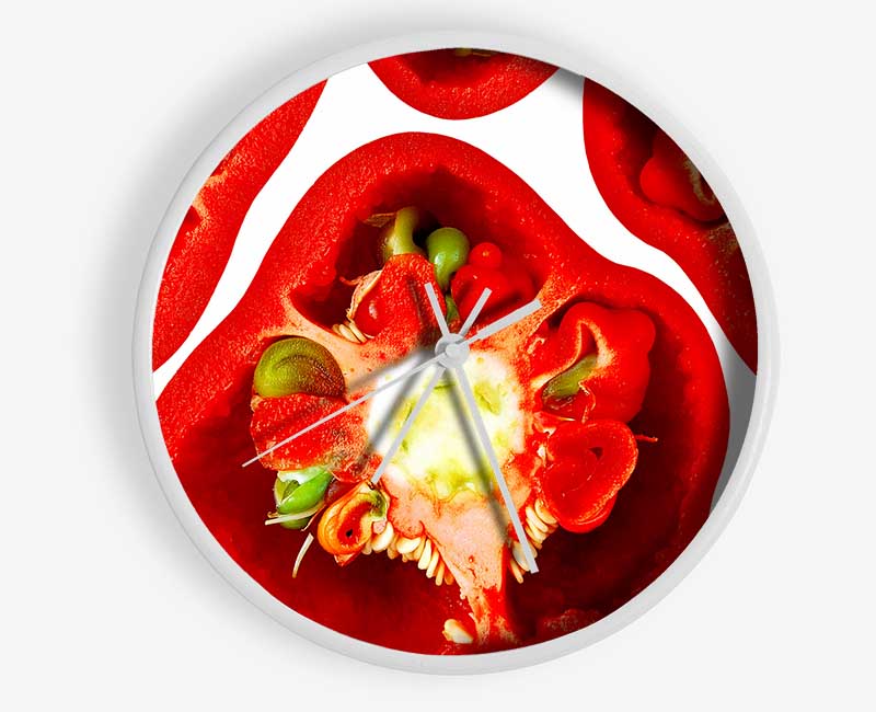 The Centre Of The Red Pepper Clock - Wallart-Direct UK