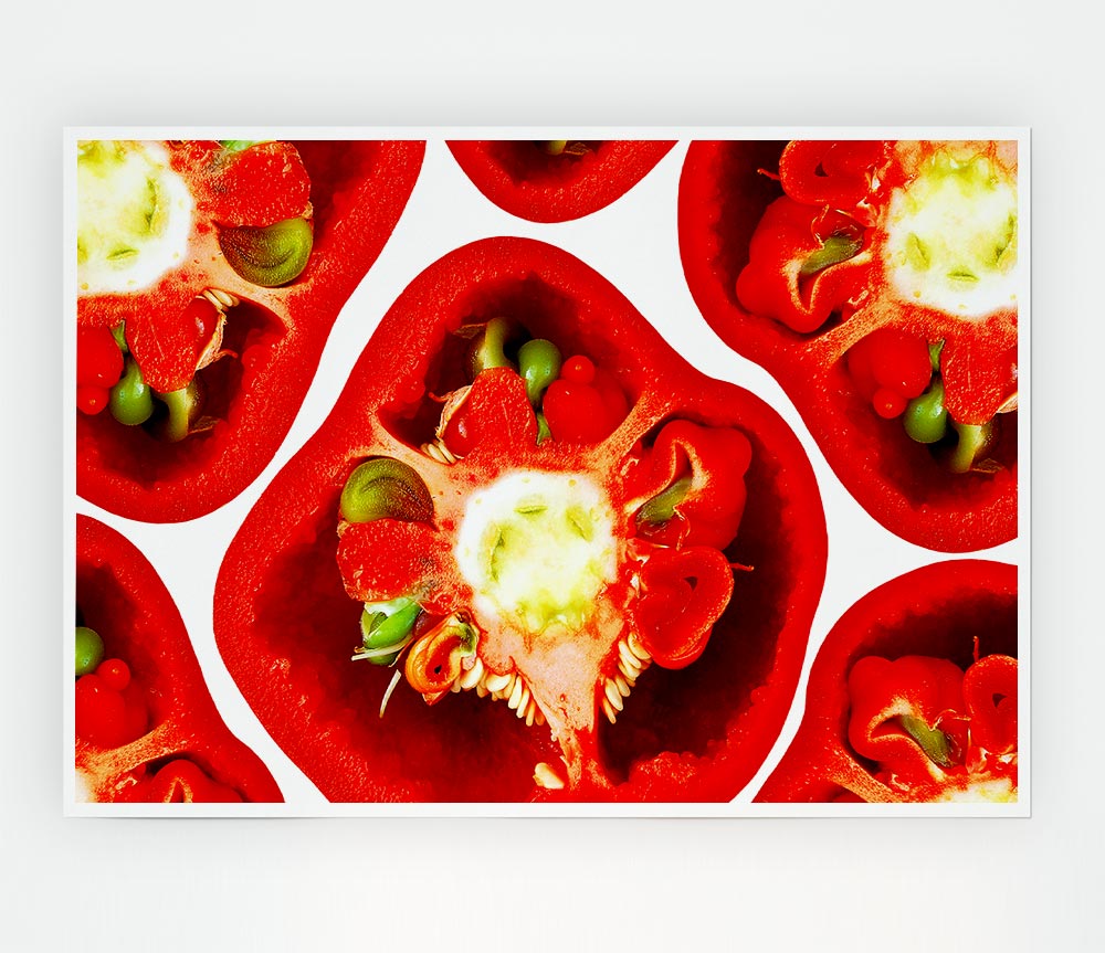 The Centre Of The Red Pepper Print Poster Wall Art
