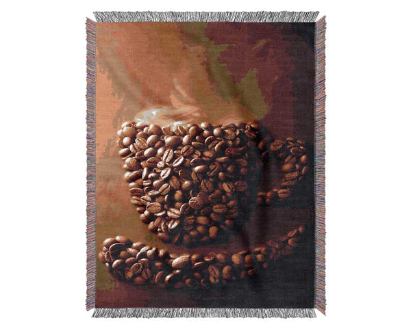 Coffee Bean Smile Woven Blanket