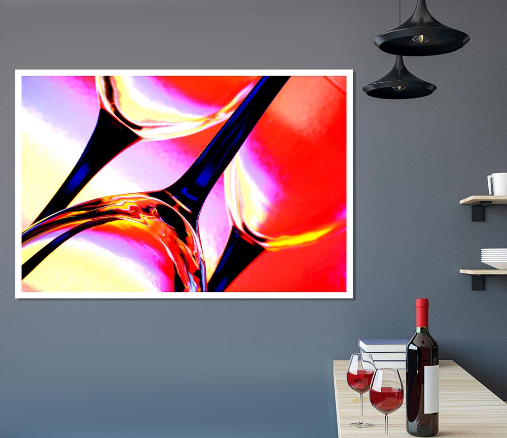 Wine Glass Trio Print Poster Wall Art