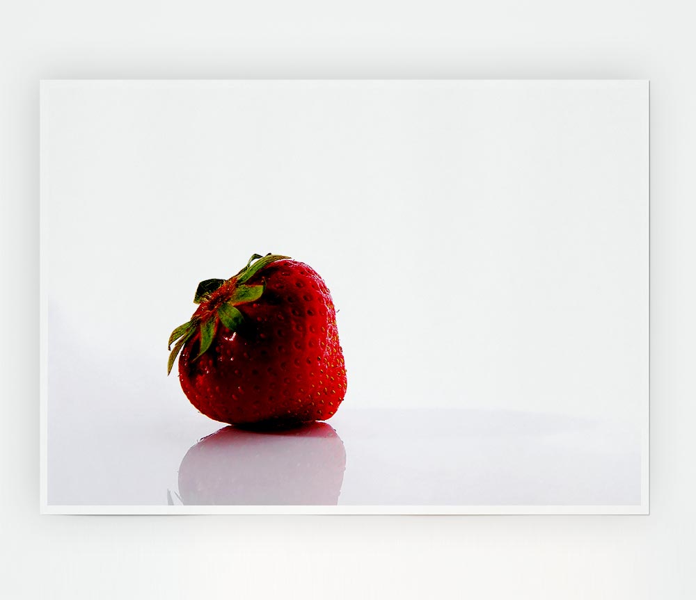 Lonely Strawberry Print Poster Wall Art